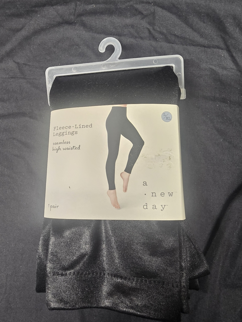 a new day Black Fleece-Lined High-Waist Leggings